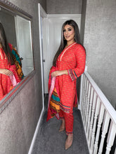 Load image into Gallery viewer, 3PC Stitched RED shalwar Suit Ready to wear LILEN winter Wear with LILEN dupatta SK-01
