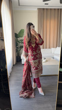 Load image into Gallery viewer, 3pc Embroidered Shalwar Kameez with CHIFFON dupatta Stitched Suit Ready to wear HW-U2502
