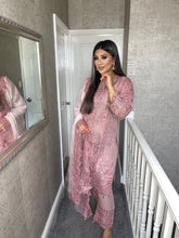 Load image into Gallery viewer, 3pc NUDE PINK Embroidered Shalwar Kameez with NET dupatta Stitched Suit Ready to wear HW-JFNUDEPINK
