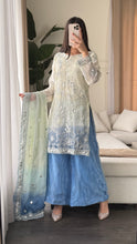 Load image into Gallery viewer, 3pc Embroidered Shalwar Kameez with Net Plazoo and Chiffon dupatta Stitched Suit Ready to wear HW-AN3052
