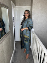 Load image into Gallery viewer, 3PC Stitched GREY shalwar Suit Ready to wear DHANAK winter Wear with Dhanak dupatta JF-DH10
