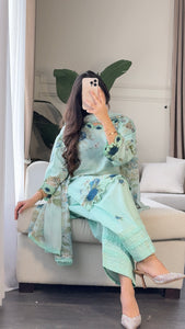 3 pcs Stitched lawn suit Ready to Wear with CHIFFON dupatta LAWN-040A