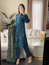 Load image into Gallery viewer, 3PC Stitched DHANAK shalwar Suit Ready to wear DHANAK winter Wear with DHANAK dupatta HW-DP250034
