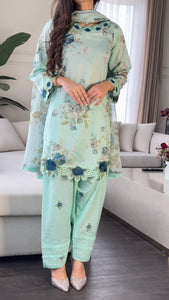 3 pcs Stitched lawn suit Ready to Wear with CHIFFON dupatta LAWN-040A