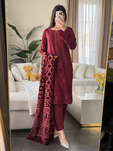 Load image into Gallery viewer, 3PC Stitched DHANAK shalwar Suit Ready to wear DHANAK winter Wear with DHANAK dupatta HW-DP25005
