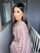 Load image into Gallery viewer, 3pc PURPLE Embroidered Shalwar Kameez with CHIFFON dupatta Stitched Suit Ready to wear HW-JFPURPLE01
