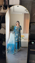 Load image into Gallery viewer, 3pc Embroidered Shalwar Kameez with Plazoo and Net dupatta Stitched Suit Ready to wear HW-U2420C
