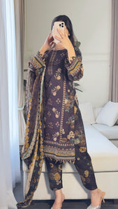 3 pcs Stitched lawn suit Ready to Wear with CHIFFON dupatta LAWN-032