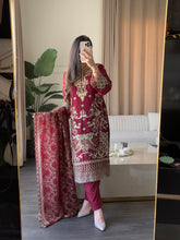 Load image into Gallery viewer, 3pc Embroidered Shalwar Kameez with CHIFFON dupatta Stitched Suit Ready to wear HW-U2502
