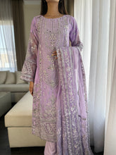 Load image into Gallery viewer, 3pc LILAC Embroidered Shalwar Kameez wit Net dupatta Stitched Suit Ready to wear HW-U2190
