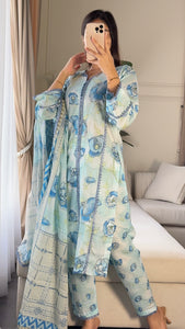 3 pcs Stitched lawn suit Ready to Wear with CHIFFON dupatta LAWN-048