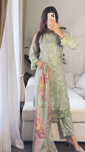 3 pcs Stitched lawn suit Ready to Wear with CHIFFON dupatta LAWN-051