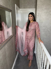 Load image into Gallery viewer, 3pc NUDE PINK Embroidered Shalwar Kameez with NET dupatta Stitched Suit Ready to wear HW-JFNUDEPINK
