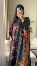 Load image into Gallery viewer, 3PC Stitched Black LINEN shalwar Suit Ready to wear LINEN winter Wear with LINEN dupatta HW-DH37

