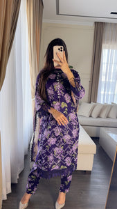 3 pcs Stitched lawn suit Ready to Wear with CHIFFON dupatta LAWN-046