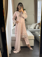 Load image into Gallery viewer, 3pc PINK Embroidered Shalwar Kameez wit CHIFFON  dupatta Stitched Suit Ready to wear HW-U2303
