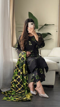 Load image into Gallery viewer, 3PC Stitched Black LINEN shalwar Suit Ready to wear LINEN winter Wear with LINEN dupatta HW-DH33
