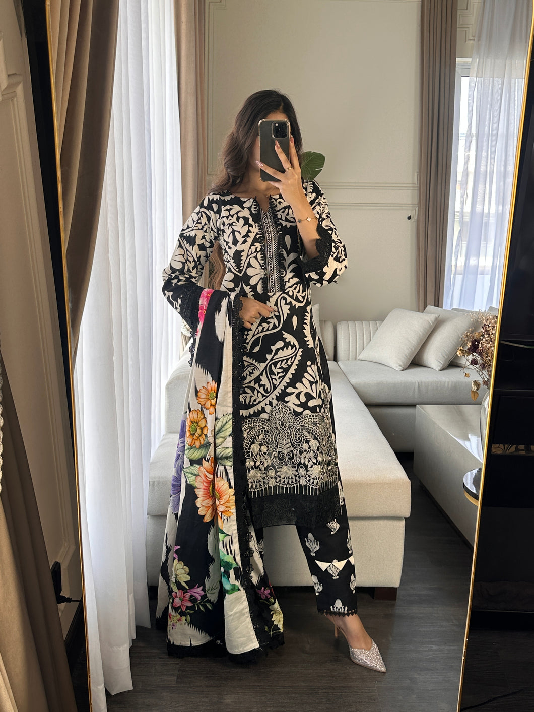 3PC Stitched shalwar Suit Ready to wear DHANAK winter Wear with Dhanak dupatta HW-DH20