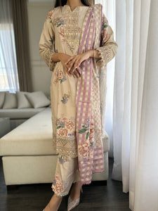 3PC Stitched shalwar Suit Ready to wear DHANAK winter Wear with Dhanak dupatta HW-DH14