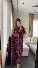 Load image into Gallery viewer, 3PC Stitched Black LINEN shalwar Suit Ready to wear LINEN winter Wear with LINEN dupatta HW-DH34
