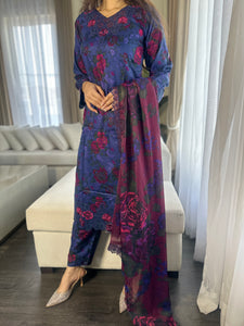 3 pcs Stitched lawn suit Ready to Wear with CHIFFON dupatta LAWN-037