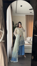 Load image into Gallery viewer, 3pc Embroidered Shalwar Kameez with Net Plazoo and Chiffon dupatta Stitched Suit Ready to wear HW-AN3052
