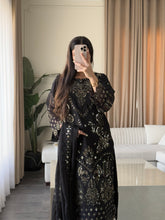 Load image into Gallery viewer, 3pc BLACK Embroidered Shalwar Kameez wit Chiffon dupatta Stitched Suit Ready to wear HW-U2526
