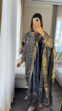 Load image into Gallery viewer, 3PC DARK GREY Embroidered Shalwar Kameez with CHIFFON dupatta Stitched Suit Ready to wear HW-U2383

