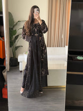 Load image into Gallery viewer, 3pc BLACK Embroidered Shalwar Kameez wit Chiffon dupatta Stitched Suit Ready to wear HW-U2524
