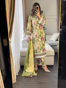 3PC Stitched shalwar Suit Ready to wear DHANAK winter Wear with Dhanak dupatta HW-DH28