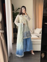 Load image into Gallery viewer, 3pc Embroidered Shalwar Kameez with Net Plazoo and Chiffon dupatta Stitched Suit Ready to wear HW-AN3052
