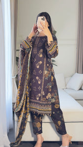 3 pcs Stitched lawn suit Ready to Wear with CHIFFON dupatta LAWN-032