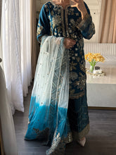 Load image into Gallery viewer, 3pc Embroidered Shalwar Kameez with Plazoo and Net dupatta Stitched Suit Ready to wear HW-U2420C
