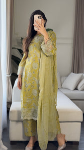 3 pcs Stitched lawn suit Ready to Wear with CHIFFON dupatta LAWN-036