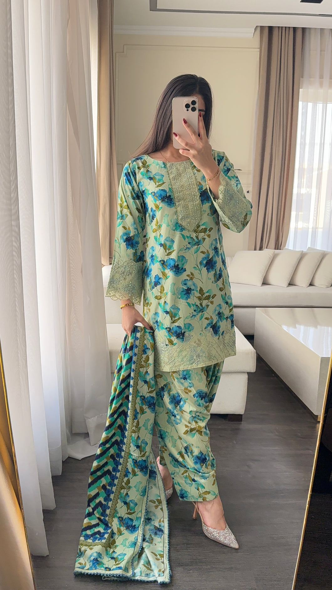 3PC Stitched LINEN shalwar Suit Ready to wear LINEN winter Wear with LINEN dupatta HW-DH35