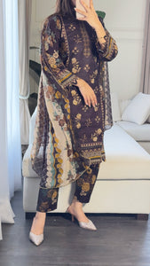 3 pcs Stitched lawn suit Ready to Wear with CHIFFON dupatta LAWN-032