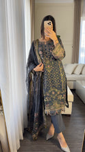 Load image into Gallery viewer, 3PC DARK GREY Embroidered Shalwar Kameez with CHIFFON dupatta Stitched Suit Ready to wear HW-U2383
