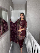 Load image into Gallery viewer, 3PC Stitched BROWN shalwar Suit Ready to wear DHANAK winter Wear with Dhanak dupatta BS-58A
