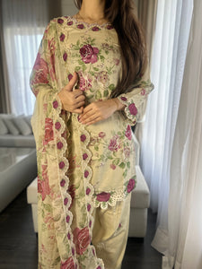 3 pcs Stitched lawn suit Ready to Wear with CHIFFON dupatta LAWN-040