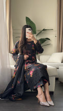 Load image into Gallery viewer, 3PC Stitched Black LINEN shalwar Suit Ready to wear LINEN winter Wear with LINEN dupatta HW-DH37
