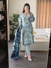 Load image into Gallery viewer, 3 pcs Stitched lawn suit Ready to Wear with CHIFFON dupatta LAWN-JF107
