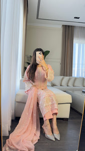 3pc PINK Embroidered Shalwar Kameez wit CHIFFON  dupatta Stitched Suit Ready to wear HW-U2304