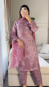 3 pcs Stitched lawn suit Ready to Wear with CHIFFON dupatta LAWN-049
