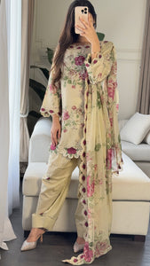 3 pcs Stitched lawn suit Ready to Wear with CHIFFON dupatta LAWN-040
