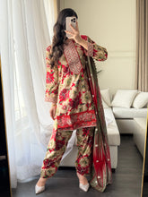 Load image into Gallery viewer, 3PC Stitched shalwar Suit Ready to wear LINEN winter Wear with LINEN dupatta HW-DH32

