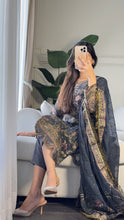 Load image into Gallery viewer, 3PC DARK GREY Embroidered Shalwar Kameez with CHIFFON dupatta Stitched Suit Ready to wear HW-U2383
