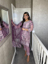 Load image into Gallery viewer, 3pc LILAC Embroidered Shalwar Kameez with NET dupatta Stitched Suit Ready to wear HW-DT102
