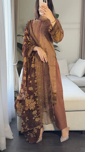 3 pcs Stitched lawn suit Ready to Wear with CHIFFON dupatta LAWN-034
