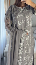 Load image into Gallery viewer, 3pc GREY Embroidered Shalwar Kameez with CHIFFON dupatta Stitched Suit Ready to wear HW-U2423
