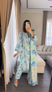 3 pcs Stitched lawn suit Ready to Wear with CHIFFON dupatta LAWN-048